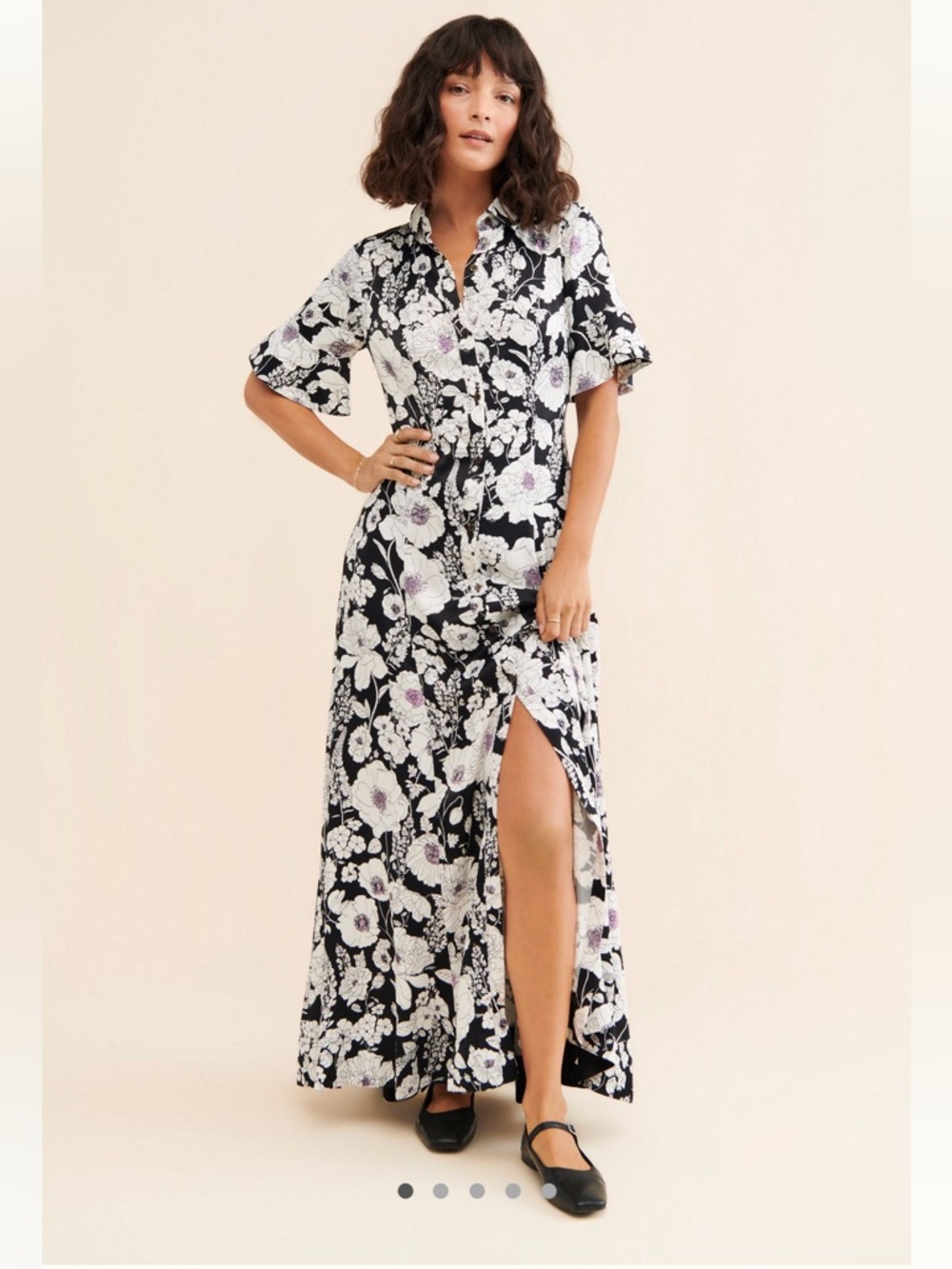 Maeve Printed Short Sleeve Shirt Dress